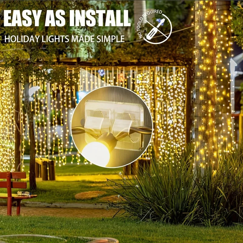Clear Self-Adhesive Hooks for String & Christmas Lights (4/10 Pk) String Light Clips SPOT