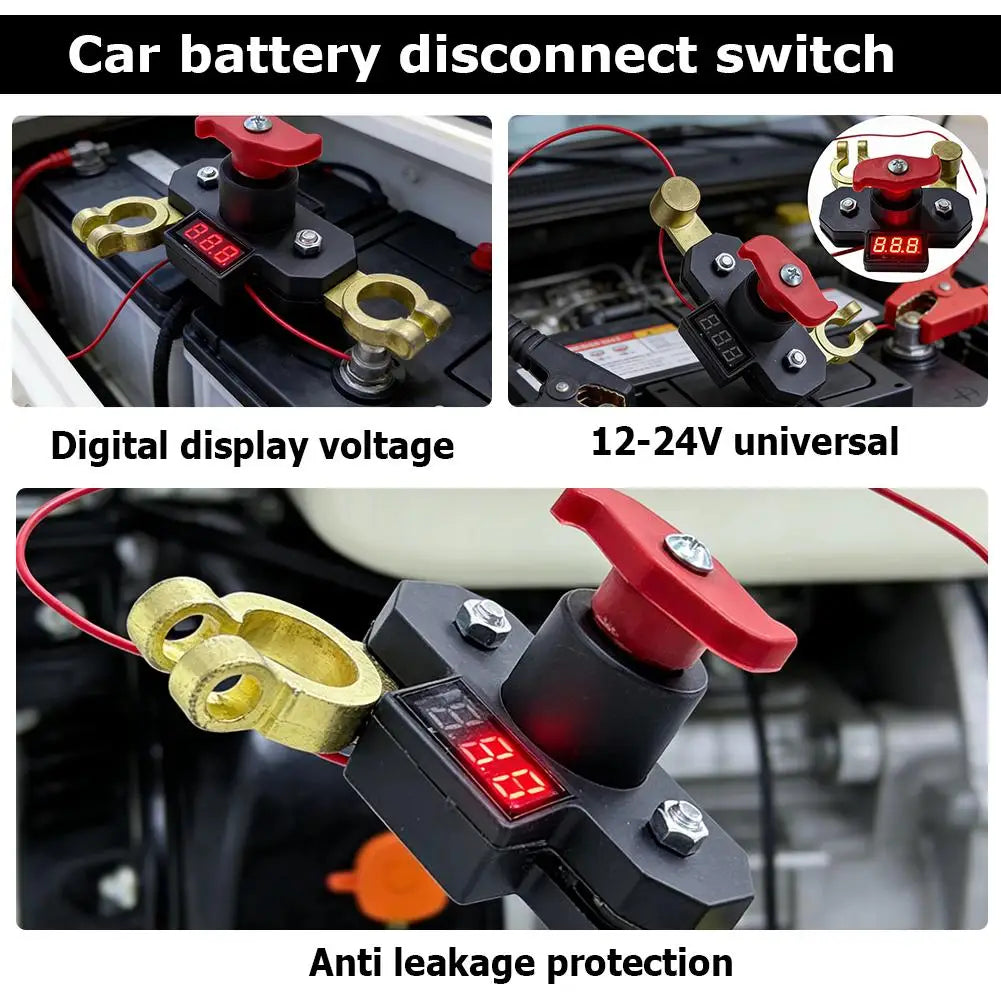 12-24V Car Battery Disconnect Switch with Digital Voltmeter Battery Disconnect Switch SPOT