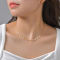 Pearl Beaded Gold Choker Necklace – Dainty Layering Jewelry Pearl Choker Necklace SPOT PNC-039G