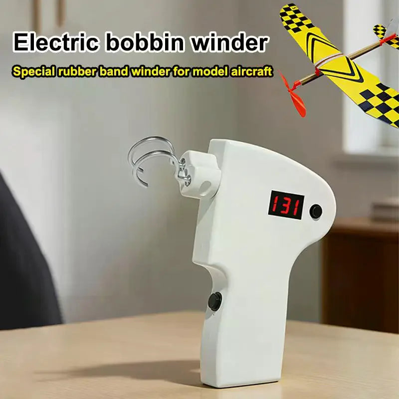 Electric Rubber Band Winder for Model Aircraft – LED Counter Hobby Winder Tool SPOT