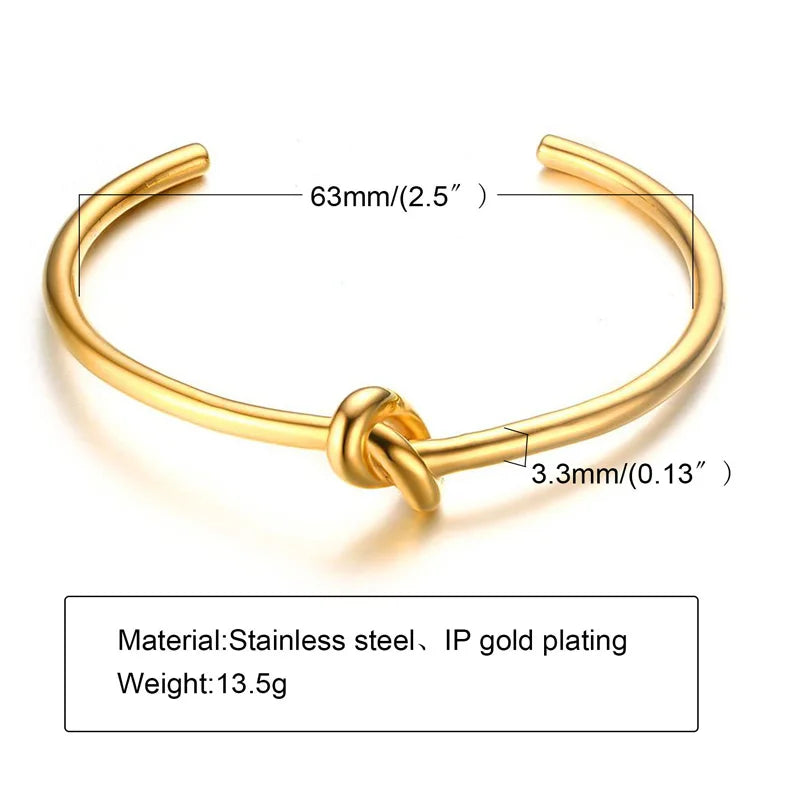 Meaeguet Open Knot Cuff Bangle Bracelet – Gold, Rose Gold Cuff Bangle Bracelet SPOT