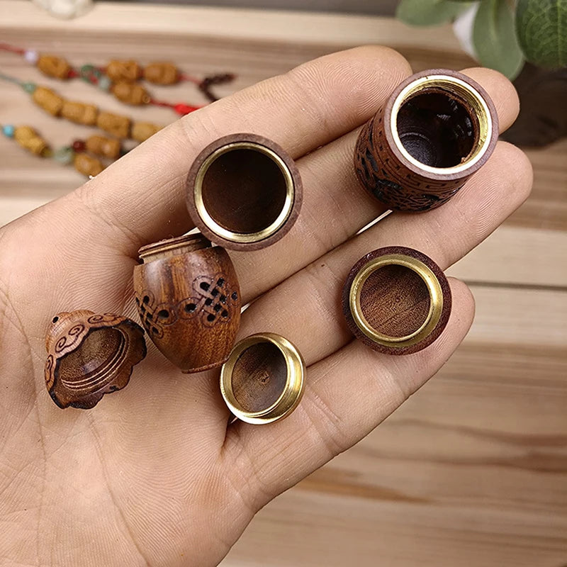 Wood Hollow Carved Aromatherapy Diffuser Bottle Car Pendant Aromatherapy Diffuser Pendant SPOT