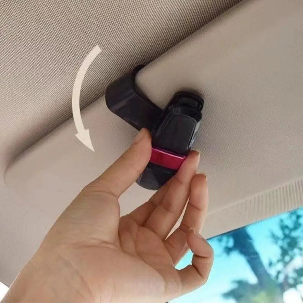 Car Sun Visor Glasses Clip – 3-in-1 Carbon Fiber Holder Car Visor Organizer SPOT