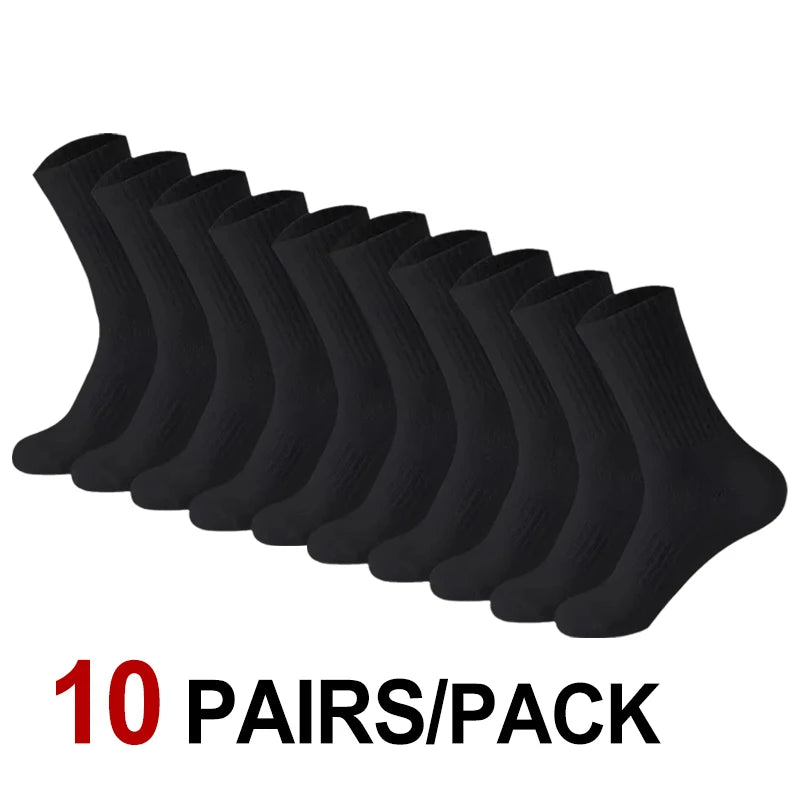 10/20-Pack Unisex Breathable Knit Sports Socks – All-Season Sports Socks Multipack SPOT 10 Pairs Black 35-44EU