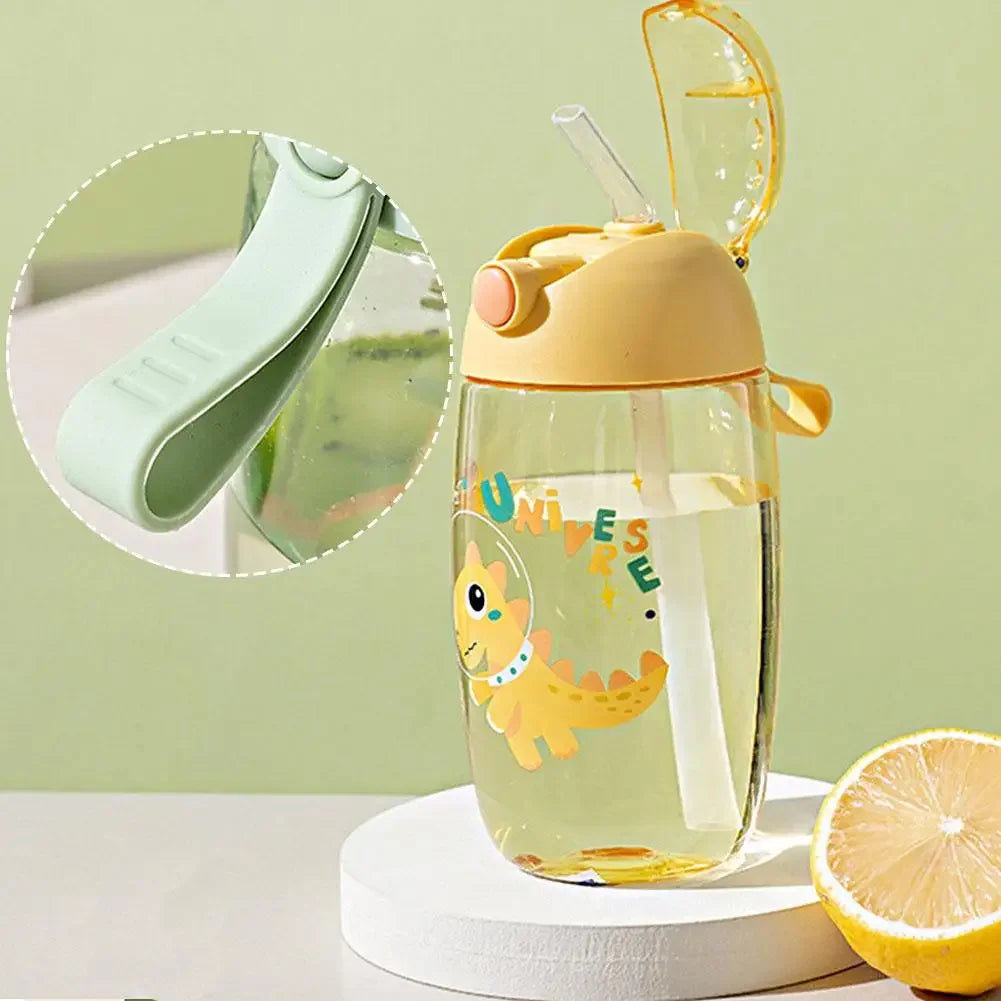 Kids Cartoon Dinosaur Water Bottle 500ml – Straw Sippy Cup Kids Sippy Cup SPOT