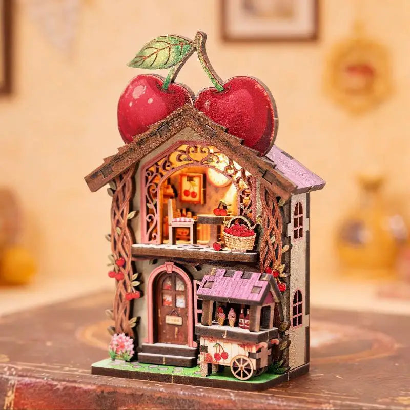 DIY Fridge Magnet Book Nook Kit – Miniature Dollhouse LED Gift DIY Miniature Craft Kit SPOT A4