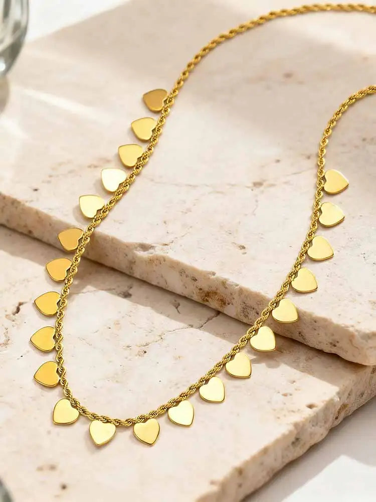 Gold Layered Geometric Choker – Hypoallergenic Stainless Steel Choker Necklace SPOT