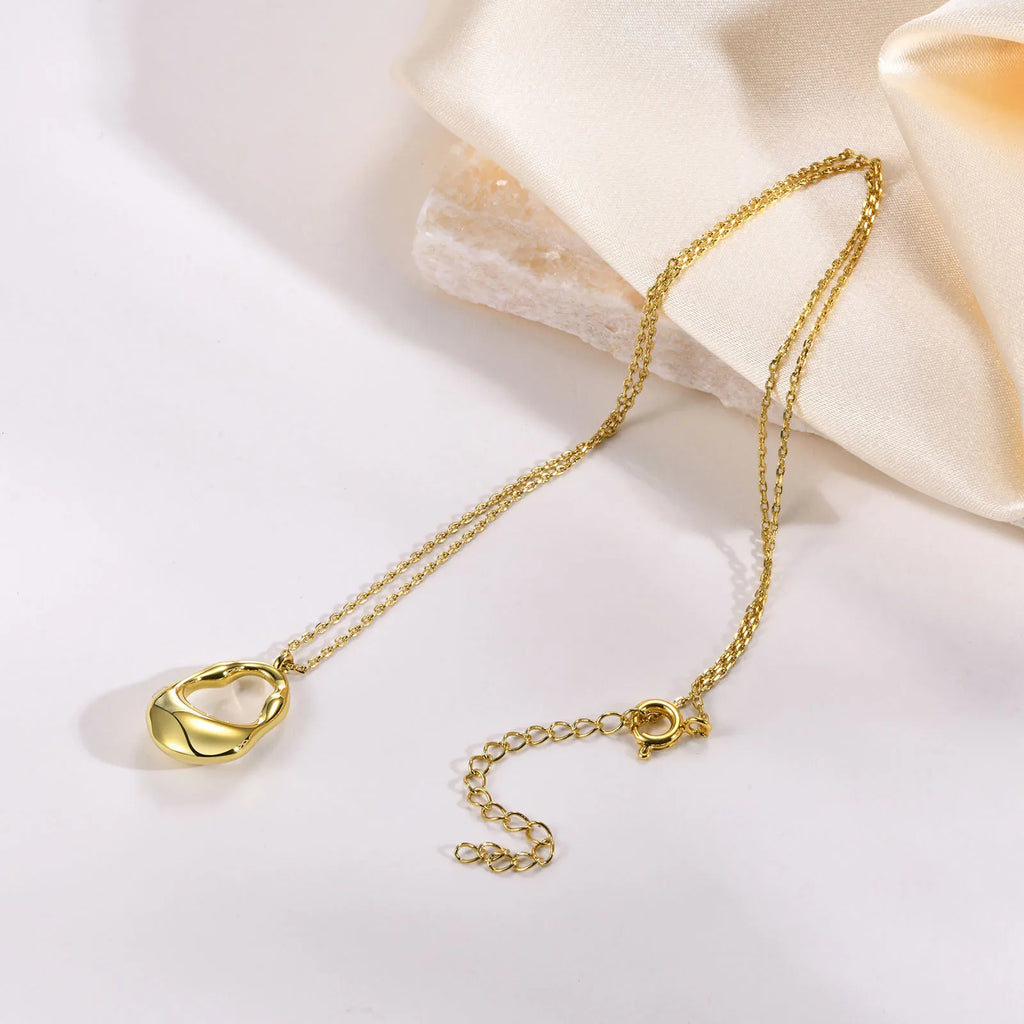 18K Gold Plated Hollow Geometric Pendant Necklace for Women Pendant Necklace SPOT