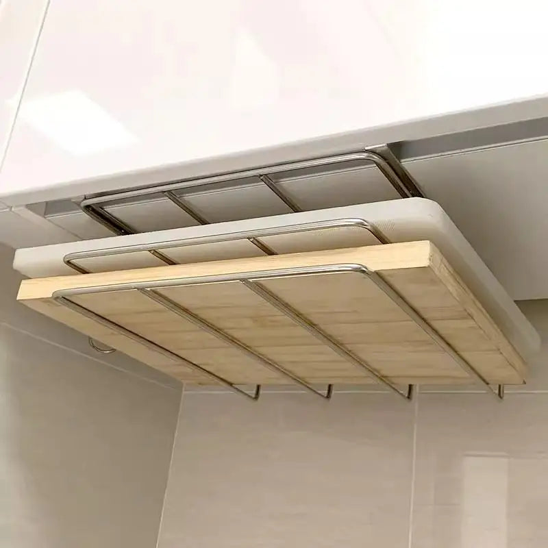 Under-Cabinet Stainless Steel Cutting Board Holder Rack Kitchen Storage Rack SPOT