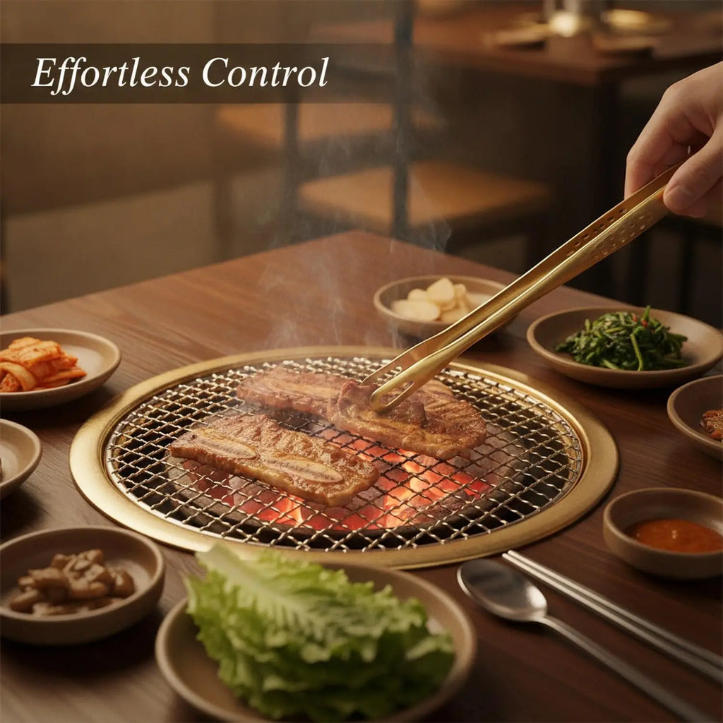 Golden 304 Stainless Steel Korean BBQ Tongs – 11-Inch BBQ Grill Tongs SPOT Default Title
