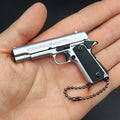 1:3 Mini Alloy M1911 Toy Gun Model Keychain – Gold Collectible Collectible Model Keychain SPOT Silvery
