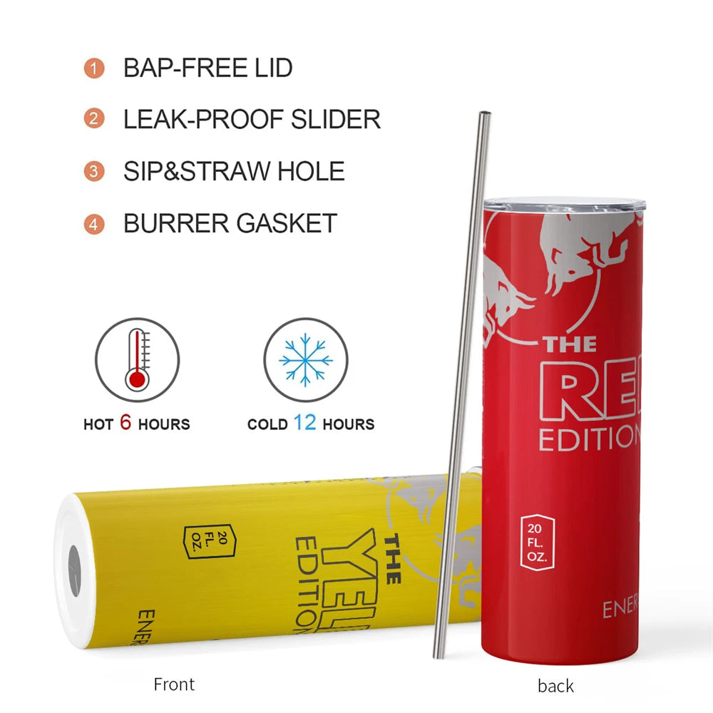 20oz Stainless Steel Vacuum Thermos Tumbler with Straw Insulated Thermos Tumbler SPOT
