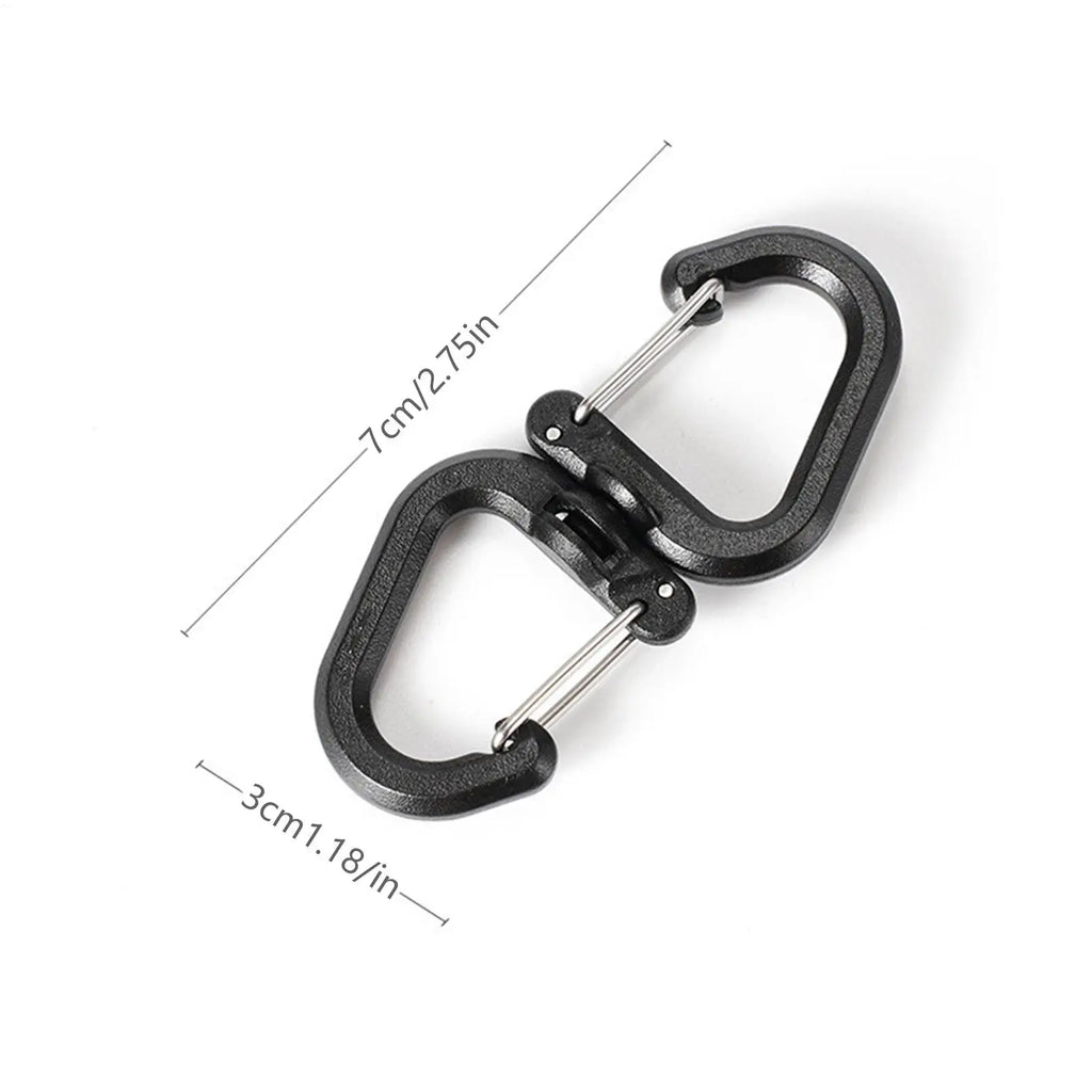 360° Rotating Double Carabiner S-Hook Clip | Camping Keychain Carabiner Clip Hook SPOT