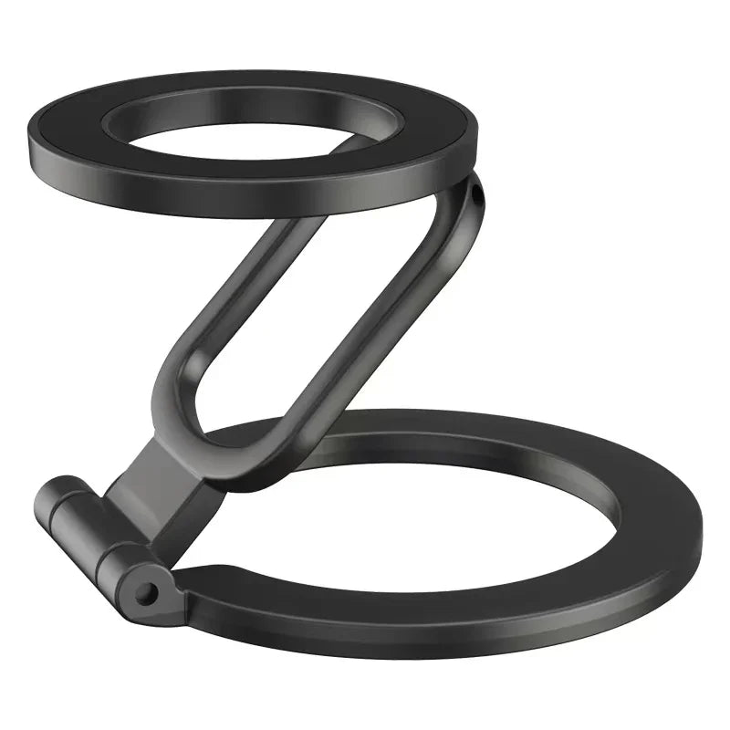 Foldable Dual Magnetic Ring Phone Holder – MagSafe Stand Magnetic Phone Stand SPOT Black