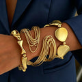 3-Piece Gold Stackable Bangles Set for Women – Adjustable Cuff Stackable Bangles Set SPOT Default Title