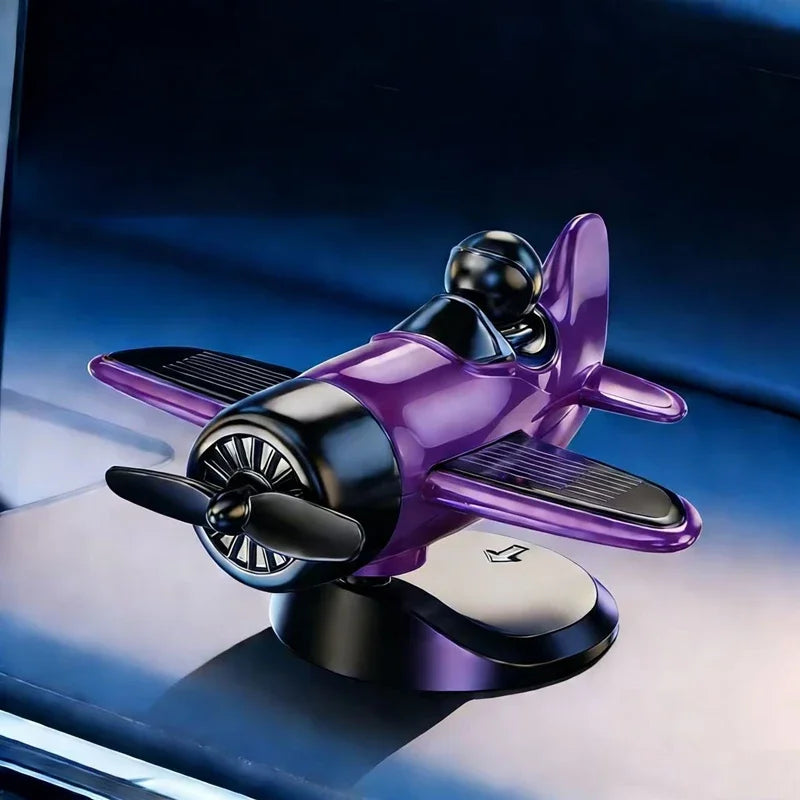 Solar Powered Rotating Airplane Car Dashboard Ornament Car Dashboard Ornament SPOT PP