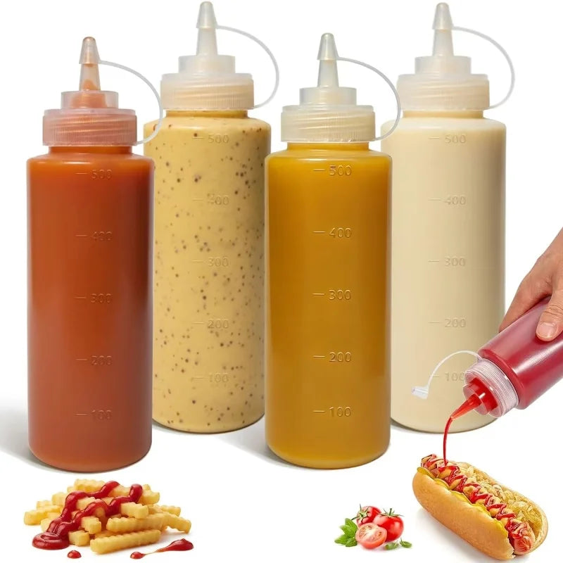500ml Squeeze Sauce Bottle – Pointed Tip Seasoning Dispenser Condiment Squeeze Bottle SPOT