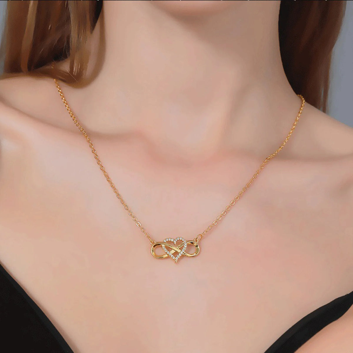 Zirconia Heart Infinity Pendant Necklace – Waterproof Women's Gift Pendant Necklace SPOT Default Title