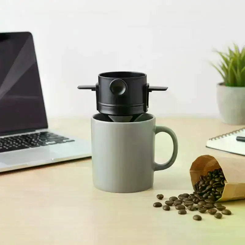 Foldable Stainless Steel Coffee Dripper – Reusable Hang Filter Coffee Dripper Filter SPOT