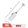 Mini Electric Milk Frother & Handheld Egg Whisk Beater Milk Frother Whisk SPOT White