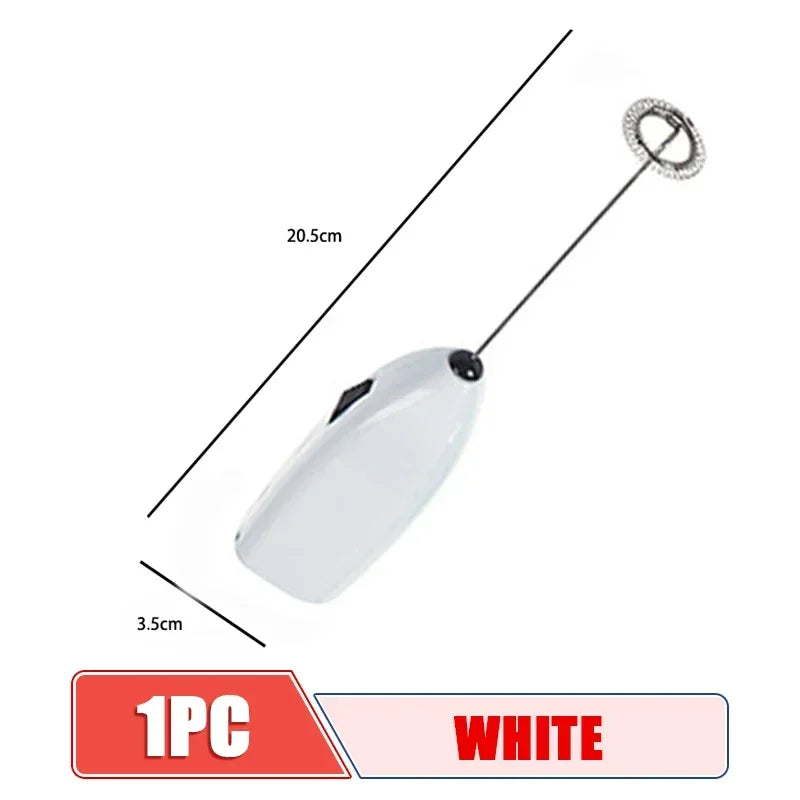 Mini Electric Milk Frother & Handheld Egg Whisk Beater Milk Frother Whisk SPOT White