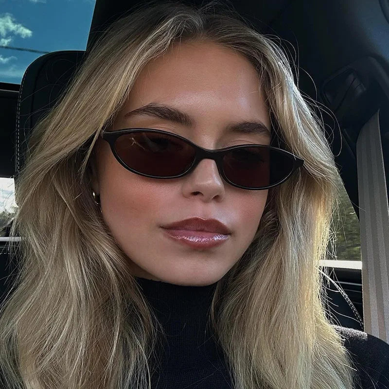 Vintage Oval Ellipse Sunglasses – Unisex Mirror Lens Small Frame Fashion Sunglasses SPOT