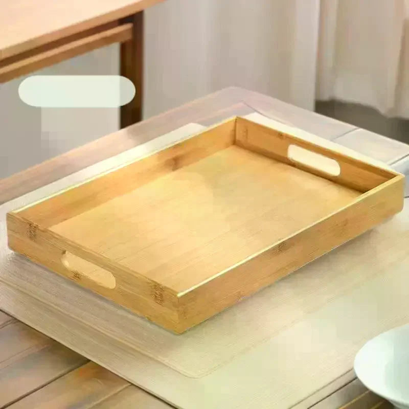 Bamboo Rectangular Serving Tray with Handles | Multipurpose Bamboo Serving Tray SPOT