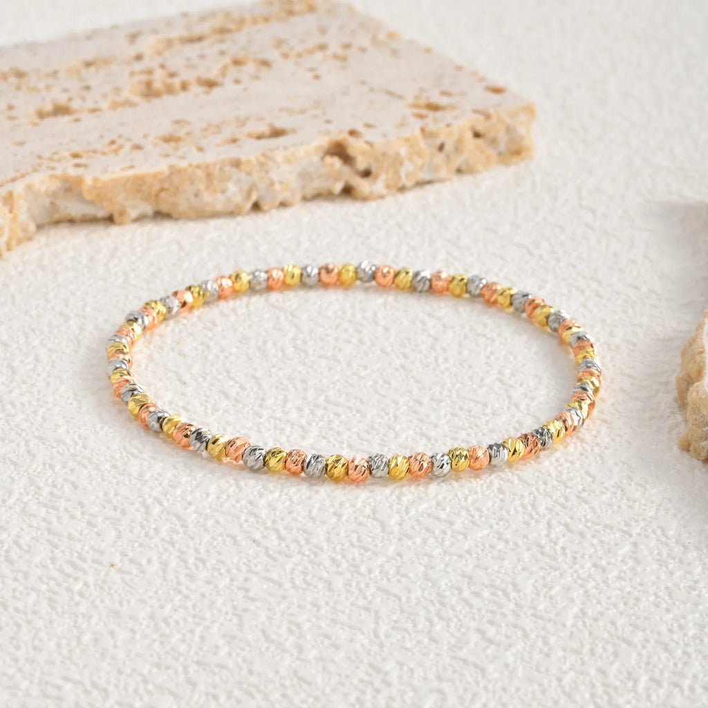 Meaeguet Tri-Color Beaded Stretch Bracelet – Stackable Beaded Bracelet SPOT