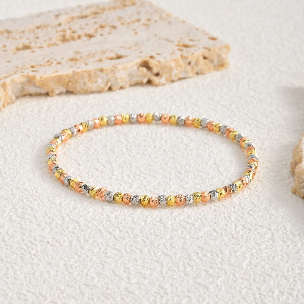 Meaeguet Tri-Color Beaded Stretch Bracelet – Stackable Beaded Bracelet SPOT