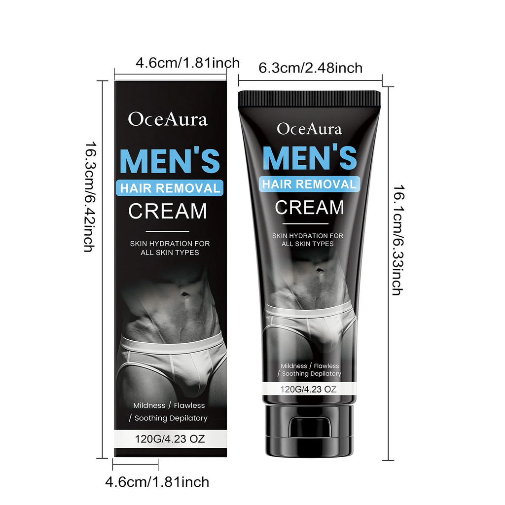 OceAura Men's Depilatory Cream – Gentle Body Hair Remover Depilatory Cream SPOT