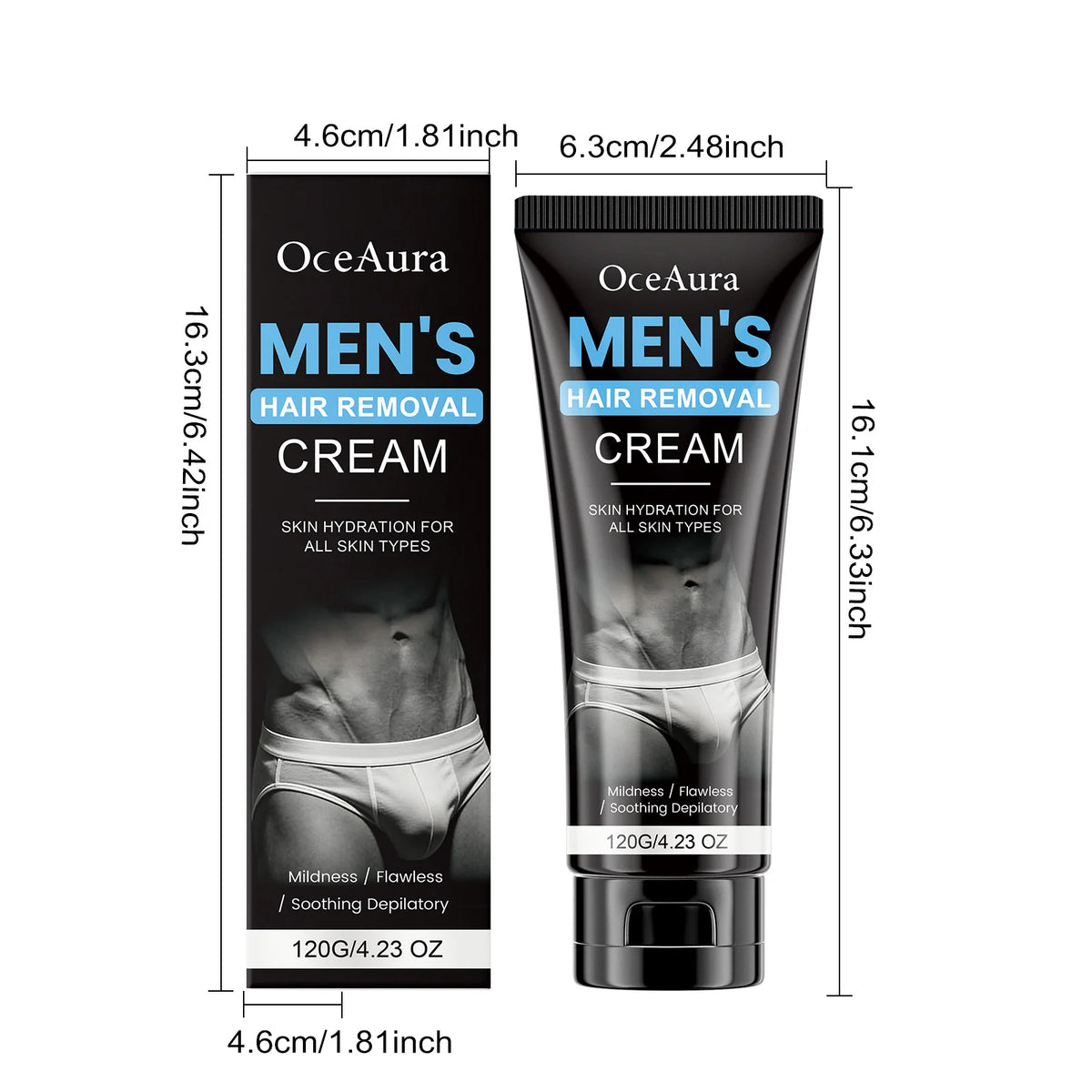 OceAura Men's Depilatory Cream – Gentle Body Hair Remover Depilatory Cream SPOT