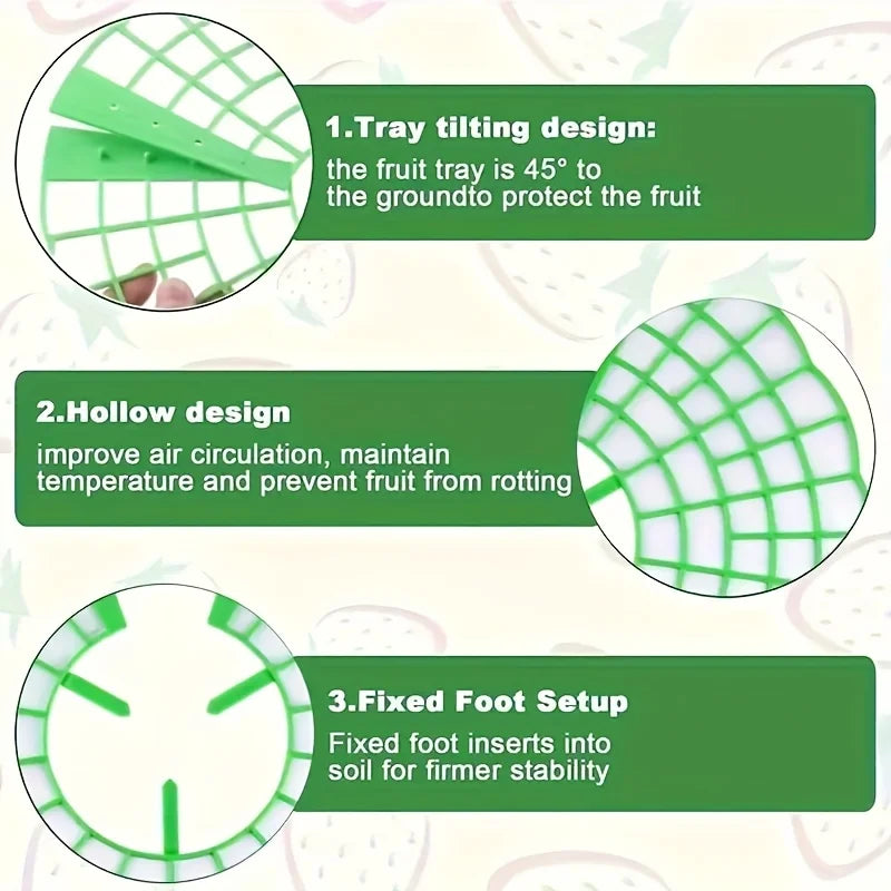 10-Pack Strawberry Plant Support Racks – 3-Legged Fruit Stands Plant Support Stands SPOT