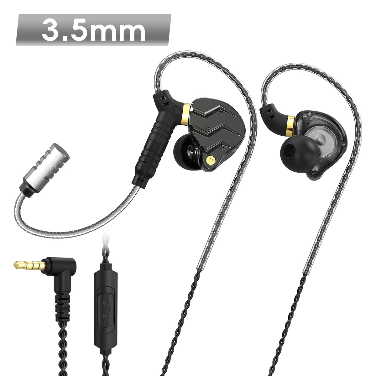 VIKEFON Gaming Earbuds – Wired, Detachable Mic & Ear Hook Gaming Earbuds SPOT 3.5mm black