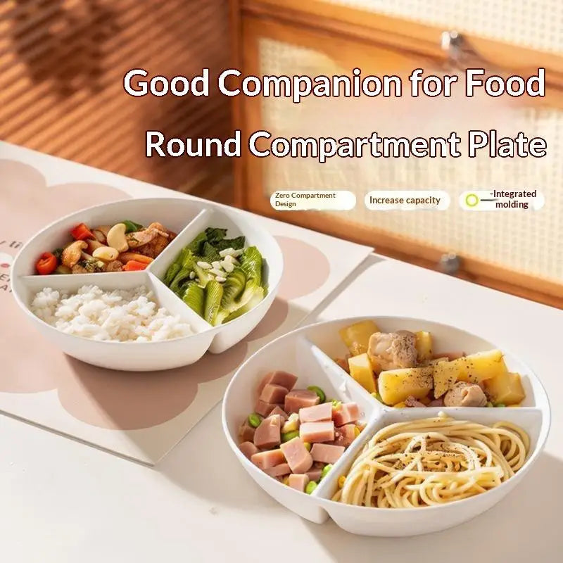3-Compartment Round Dinner Plate – BPA-Free Kids Plate Divided Dinner Plate SPOT