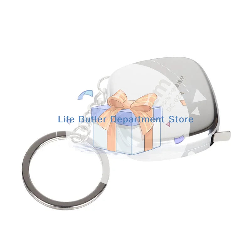 Mini 2M Stainless Steel Tape Measure with Keychain Mini Tape Measure SPOT Default Title
