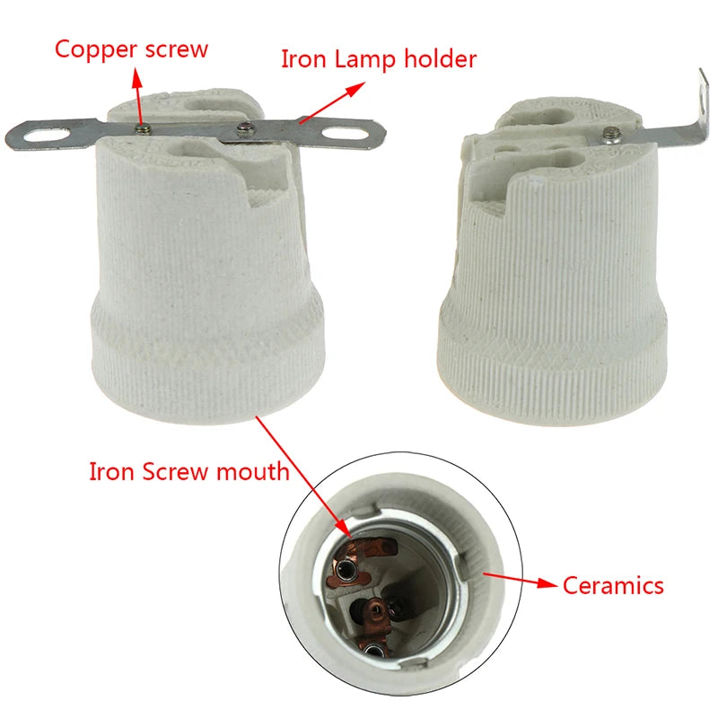 E27 Ceramic Light Bulb Socket Holder – High-Temp Screw Base Lamp Socket Holder SPOT