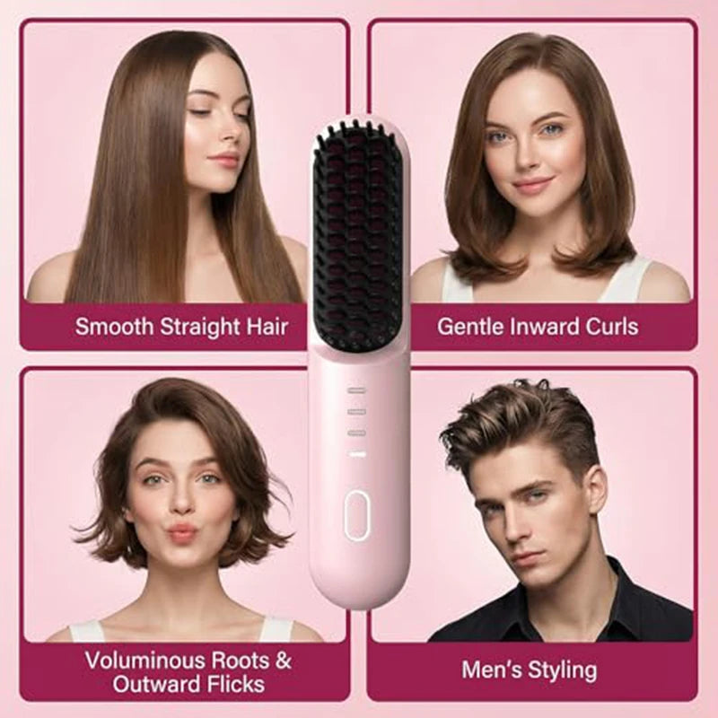 Cordless Ionic Straightening Brush – 4-Speed, Fast Heating Ionic Straightening Brush SPOT