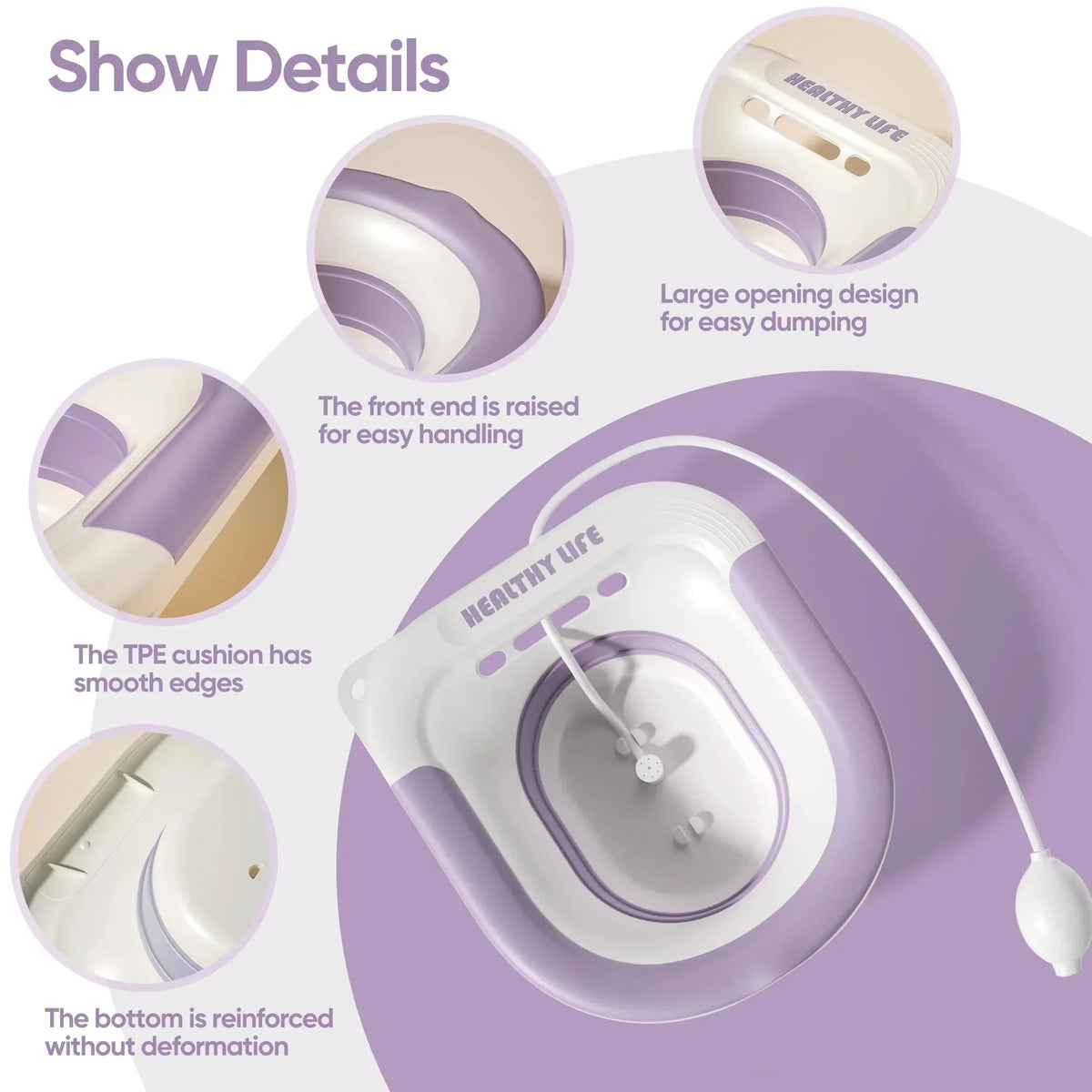 Foldable Sitz Bath Basin – Portable Ergonomic Soaking Tub Sitz Bath Basin SPOT