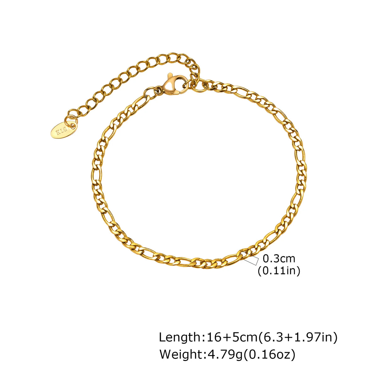 18K Gold Plated Stackable Bracelets – Paperclip & Cuban Link Gold Chain Bracelet SPOT BR-1393G