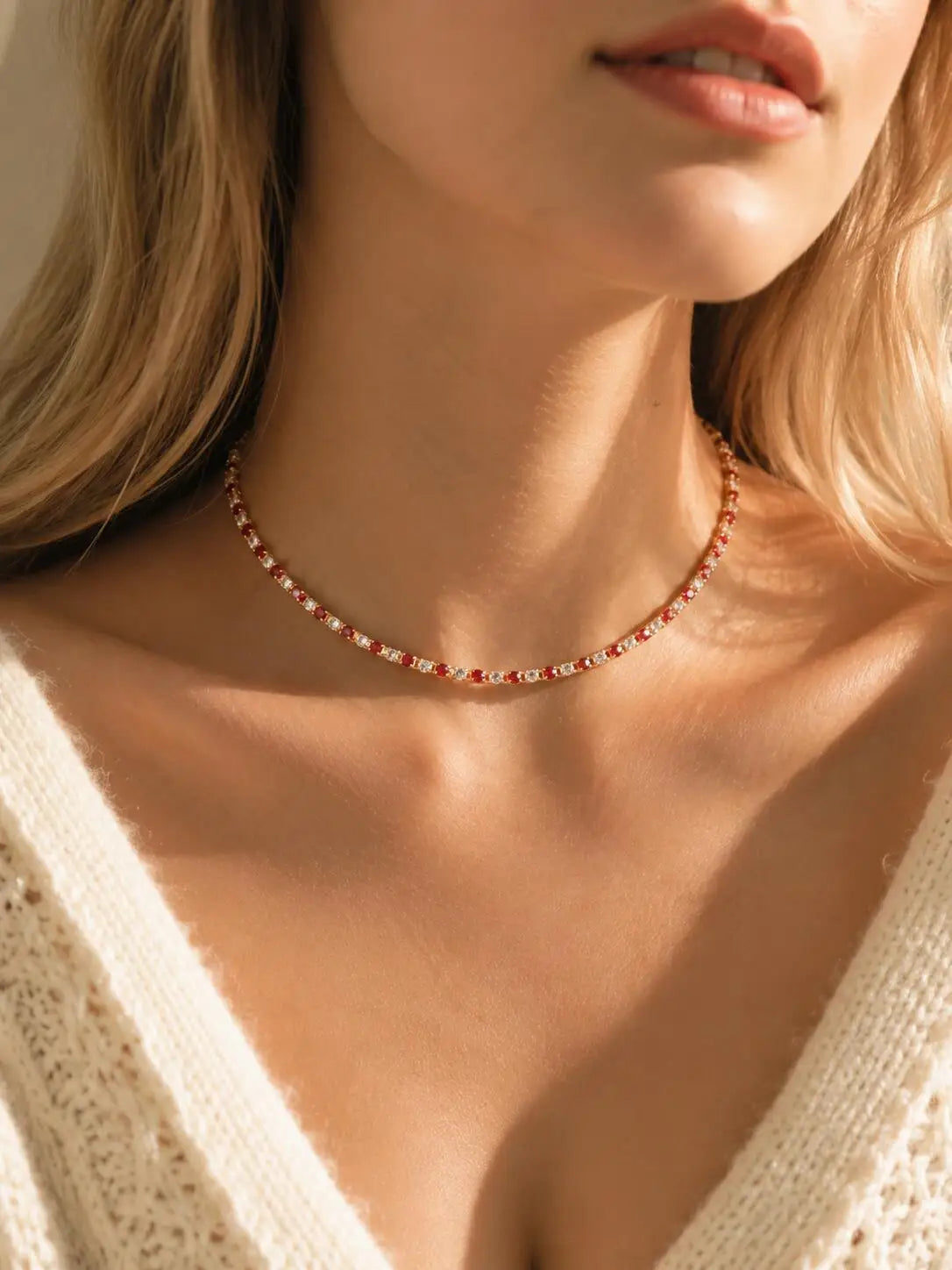 Iced Out Tennis Choker Necklace – 3mm Waterproof Chain Choker Necklace SPOT