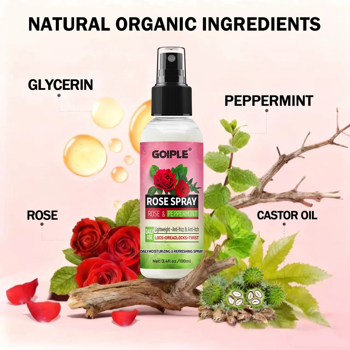 Goiple Rose & Mint Curl Mousse – Anti-Frizz Hair Styling Kit Curl Styling Mousse SPOT
