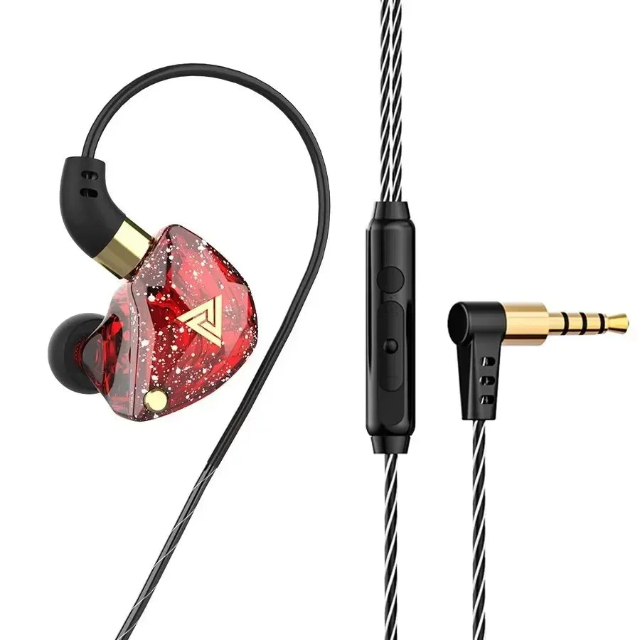 QKZ SK8 HIFI Bass Wired In-Ear Earphones with Mic – Gaming Wired In-Ear Earphones SPOT Red