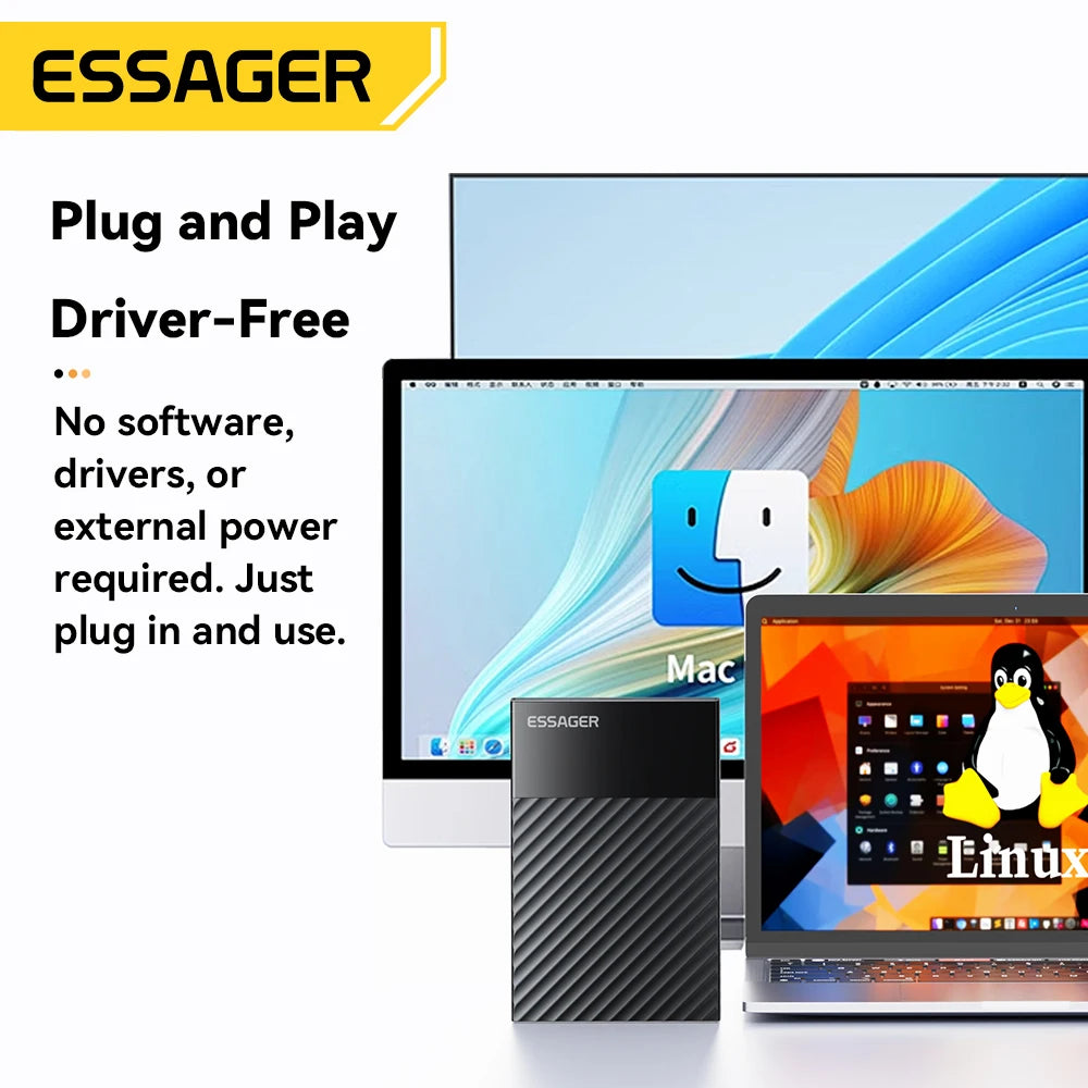 Essager 2.5" USB 3.0 SSD HDD Enclosure – UASP, 5Gbps HDD SSD Enclosure SPOT