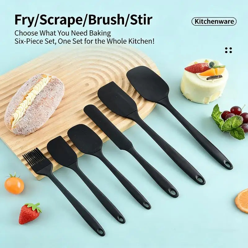 6-Piece Silicone Baking Utensil Set – Spatula, Spoon & Brush Silicone Baking Utensils SPOT