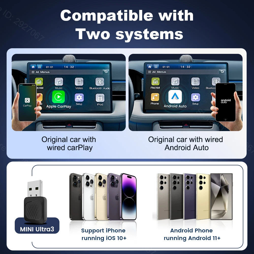 CarlinKit Mini Ultra Wireless CarPlay & Android Auto Adapter Wireless CarPlay Adapter SPOT