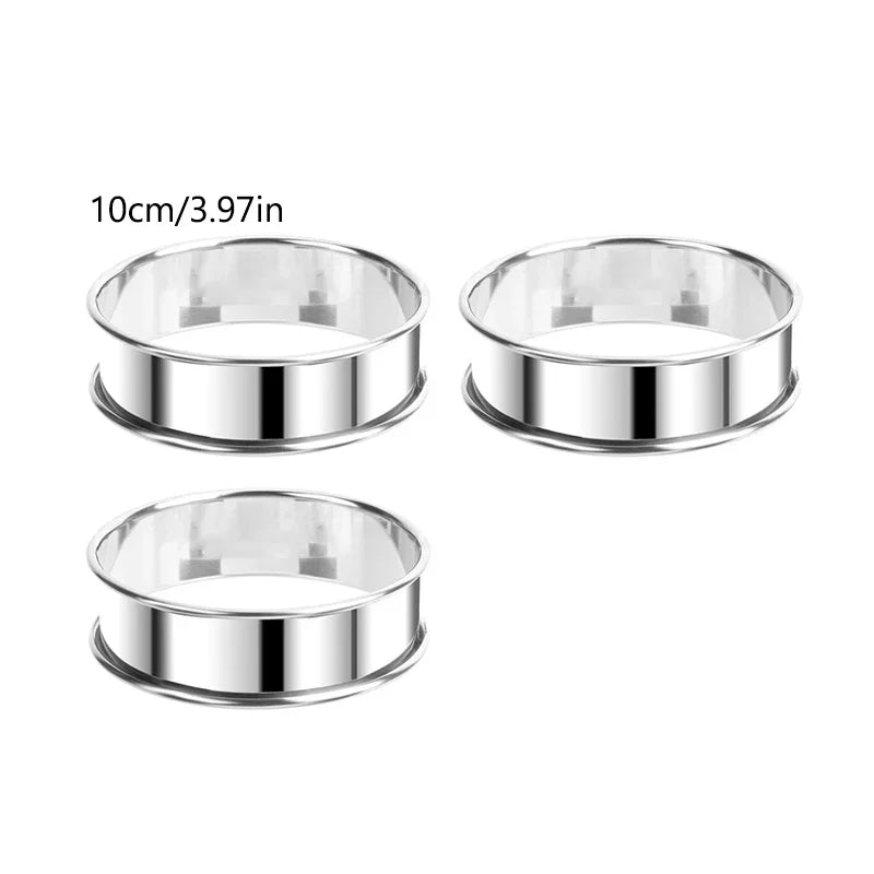 Stainless Steel Tart & Muffin Rings – Double Rolled, 2/3-Pack Baking Ring Molds SPOT 3pcs large