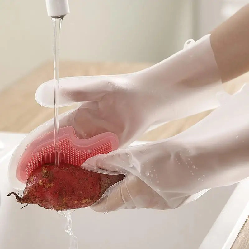 Dishwashing Gloves with Cleaning Brush – Non-Slip & Waterproof Cleaning Gloves SPOT