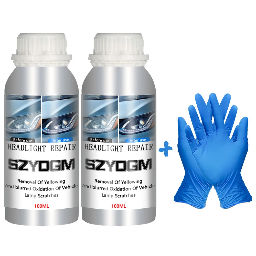 Car Headlight Restoration Liquid Polymer – 2 x 100ml Headlight Restoration Kit SPOT