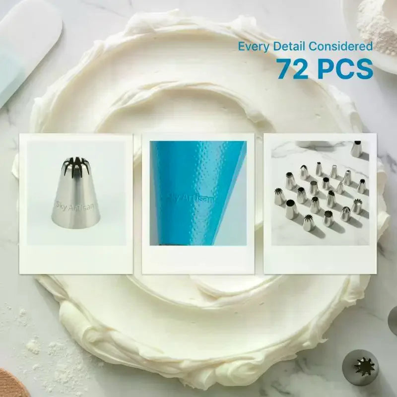 24-Piece Cake Decorating Piping Tips Set – Stainless Steel Cake Decorating Set SPOT