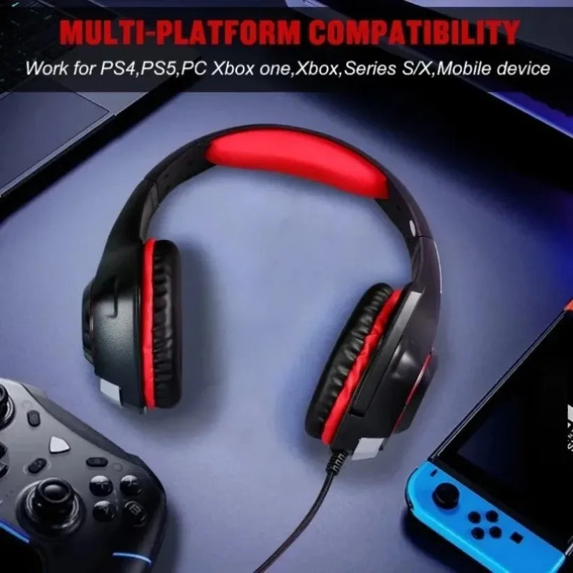 VIKEFON RGB Gaming Headset with Mic – Stereo Over-Ear Gaming Headset SPOT